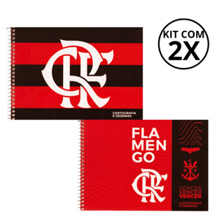 Kit 2 Cadernos De Desenho Universitário Flamengo 80 Folhas- Capa:CRF/Flamengo em Oferta na Shopee