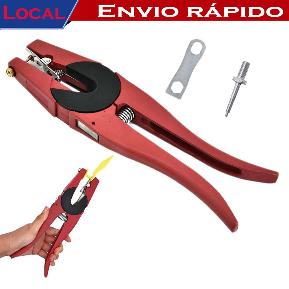 Alicate de etiqueta de orelha de gado Vermelho 24x6x2cm – Ferramenta Universal, para Fazenda e Pecuária