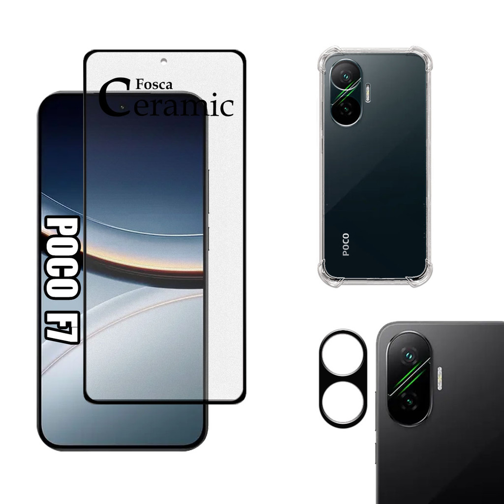 KIT Para Xiaomi Poco F7 - Película Fosca de Cerâmica 9D - Capa - Câmera em Oferta na Shopee
