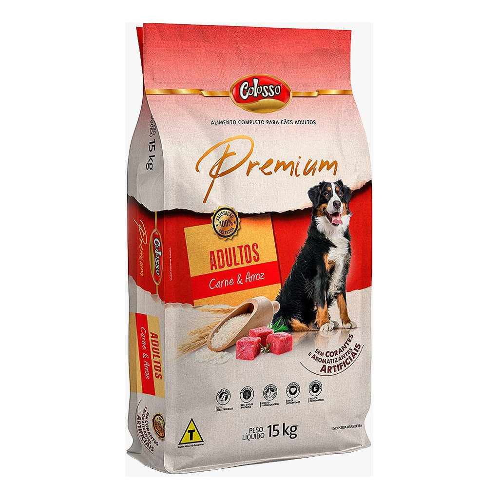 Ração Para Cães Adultos Colosso 15 Kg Premium Carne em Oferta na Shopee