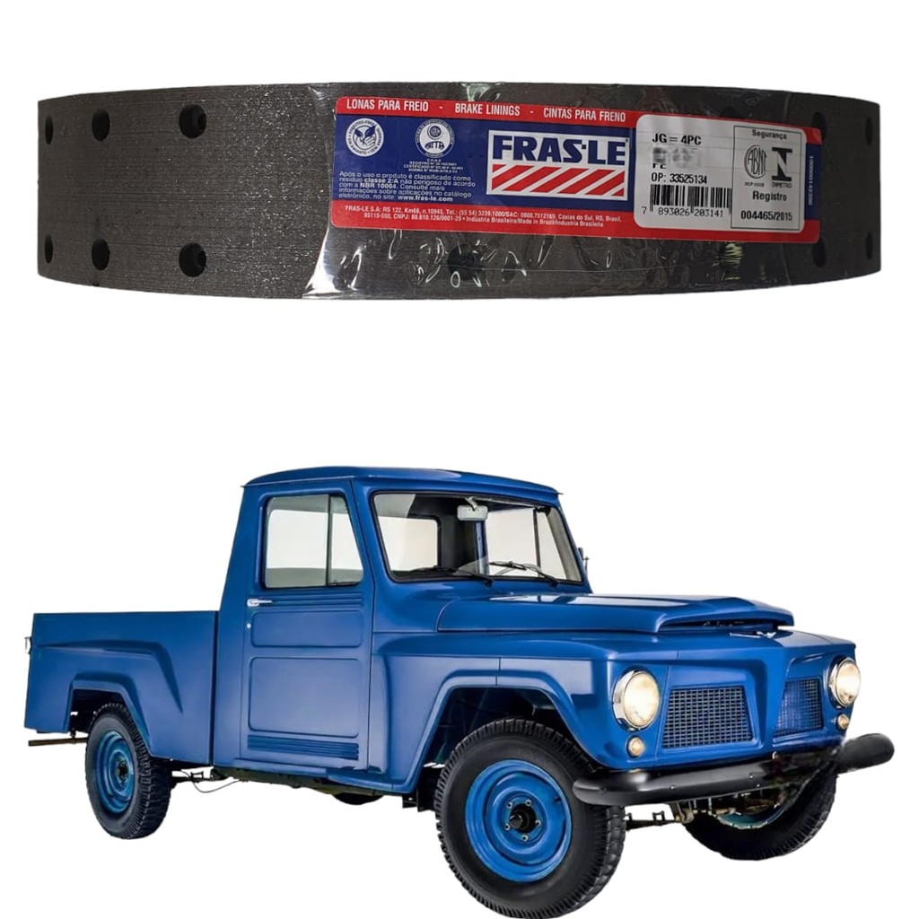 Jogo De Lonas De Freio Pick Up F 75 Ford Willys / Aero Willys