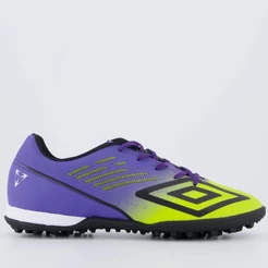 Chuteira Umbro Velocita Décimo Club Society Verde e Roxa