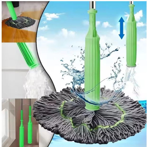 Esfregão Mop Desidratação 2 Em 1 - Esfregão Giratório Automático Para Limpeza De Piso GZ-55