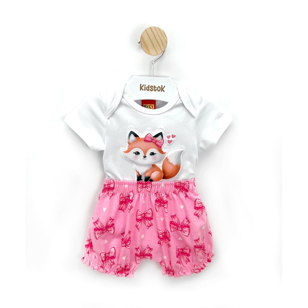 Conjunto Bebê Menina Body e Short Raposa Laços - Kyly