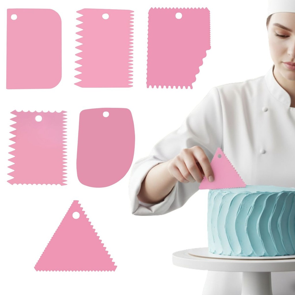 6 Raspador De Bolo Kit Confeitaria Espátula Confeiteiro Alisador de Bolo Ferramentas de Decoração em Oferta na Shopee