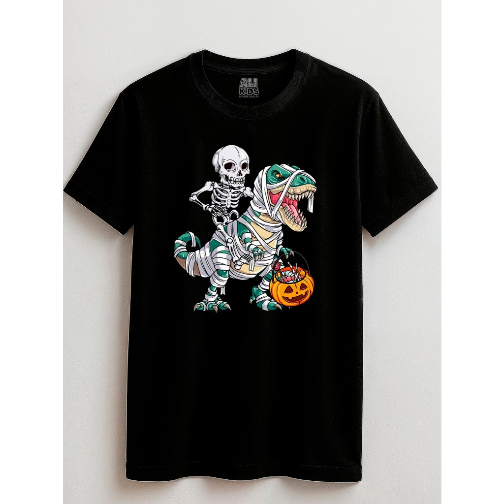 Camiseta 100 Algodao Juvenil e Infantil 2 ao 16 anos Dinossauro Halloween Urban Street