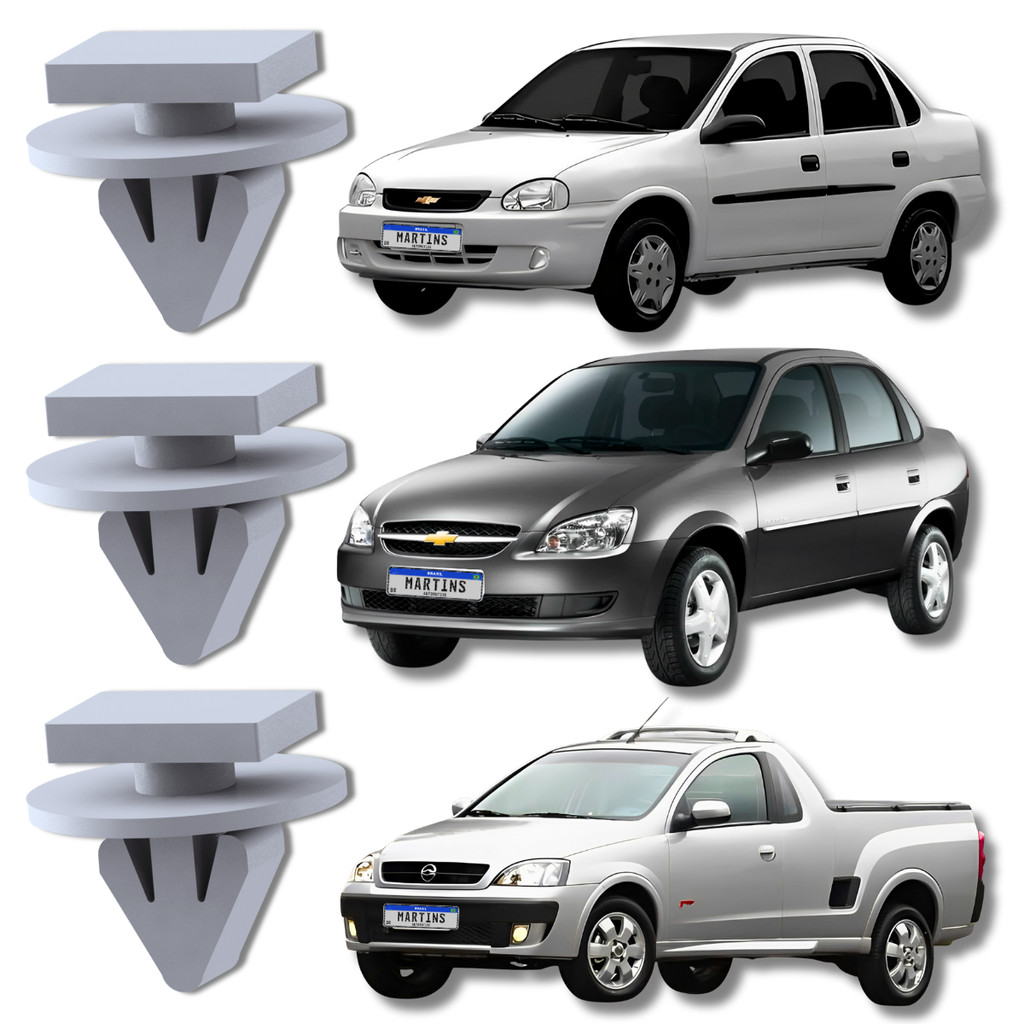 Kit 10 Grampo Presilha da Moldura do Paralama Dianteiro e Traseiro Corsa Montana 2002 a 2012 em Oferta na Shopee