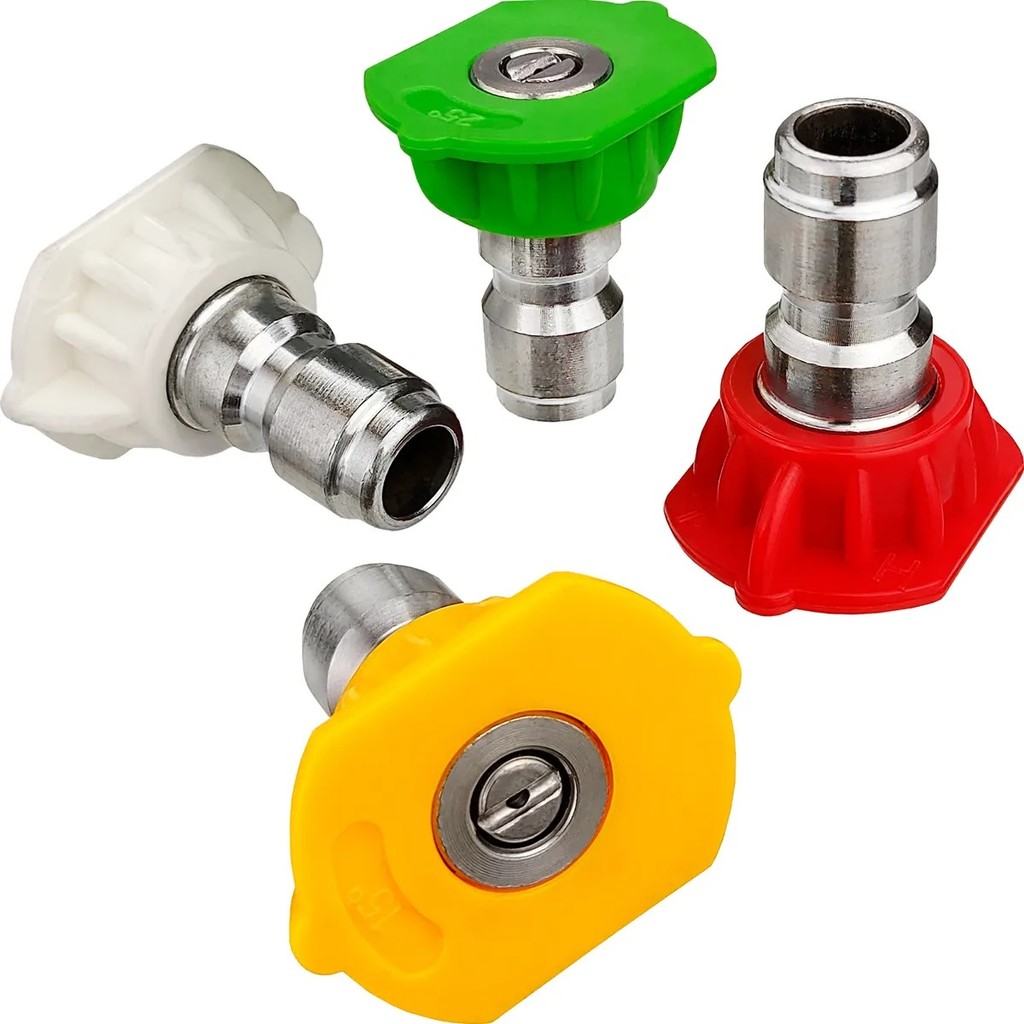 Kit 4 Bicos Coloridos com Conector Engate Rápido 1/4" para Lavadora de Alta Pressão WAP e Karcher