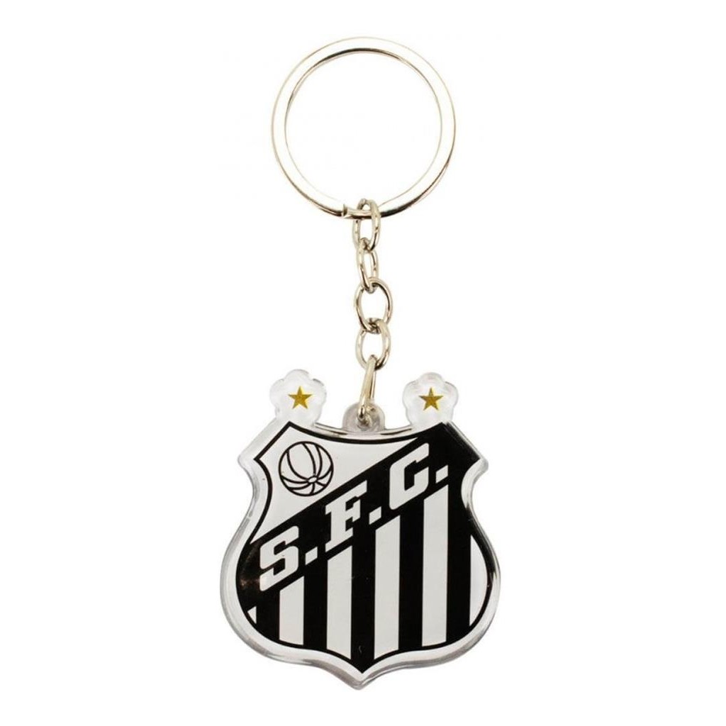 Chaveiro Escudo Time Acrílico 5cm - Santos