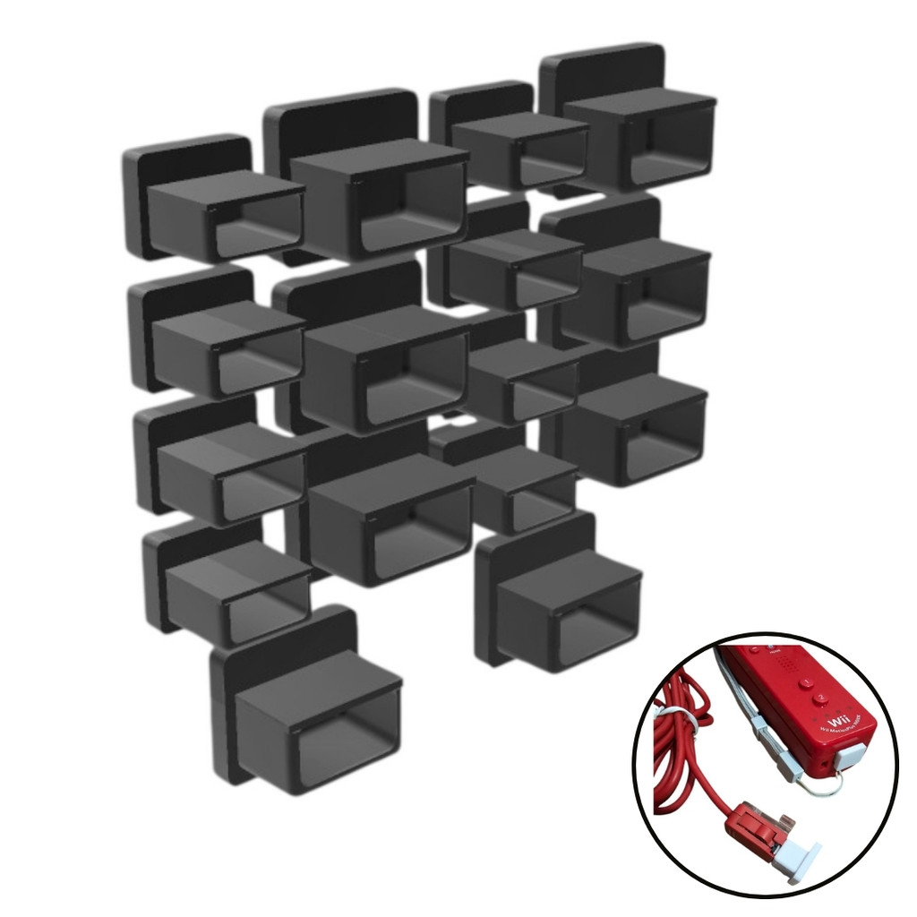 Kit 8 Pares de Dust Cover Para Wii Remote Nunchuk