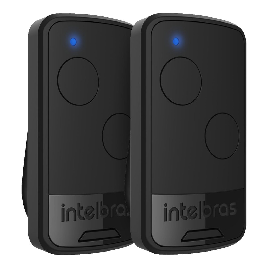 Kit 2 Controles Remoto EP02 de 2 botões para Automatizador de Portão Black Intelbras
