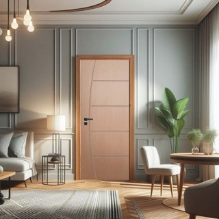 Porta de Madeira Maciça 210x80cm Friso 09 Jb Portas em Oferta na Shopee