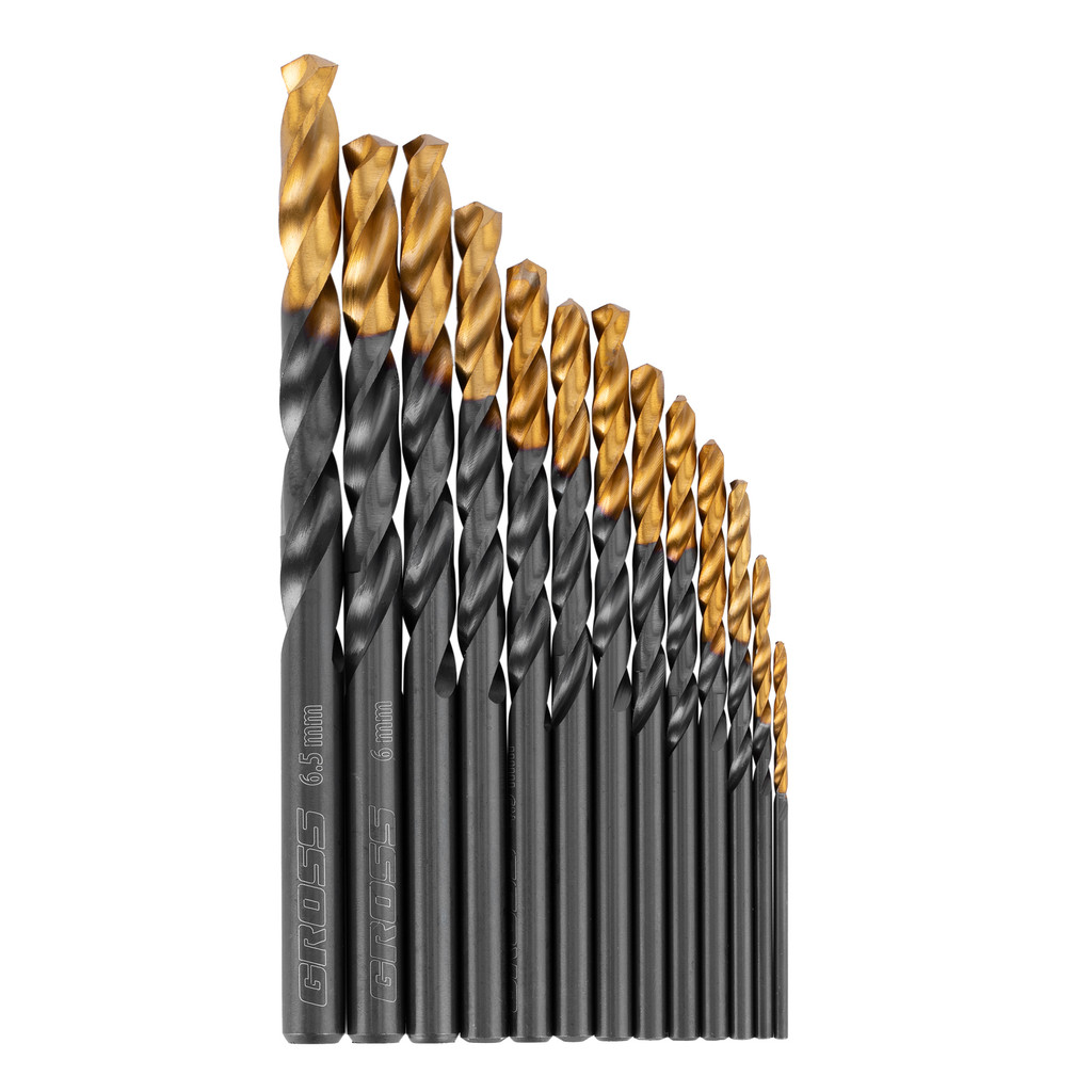 JOGO DE BROCAS ACO RAPIDO, REVESTIMENTO DE NITRETO DE TITANIO, 1,5-6,5MM, 13PCS // GROSS em Oferta na Shopee