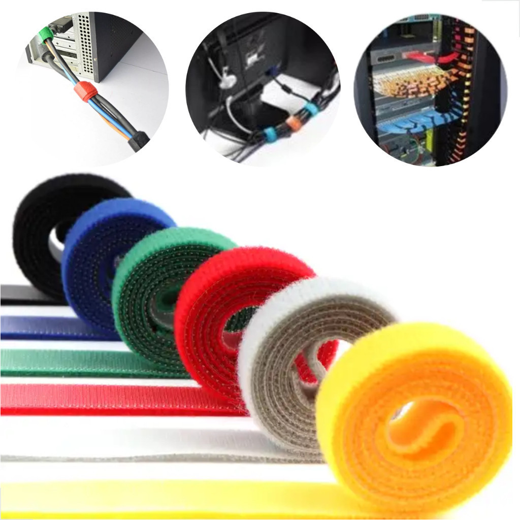Rolo De Velcro 5 Metros x 15mm Abraçadeira Fita Organizador Cabos Fios Dupla Face Enrolar em Oferta na Shopee