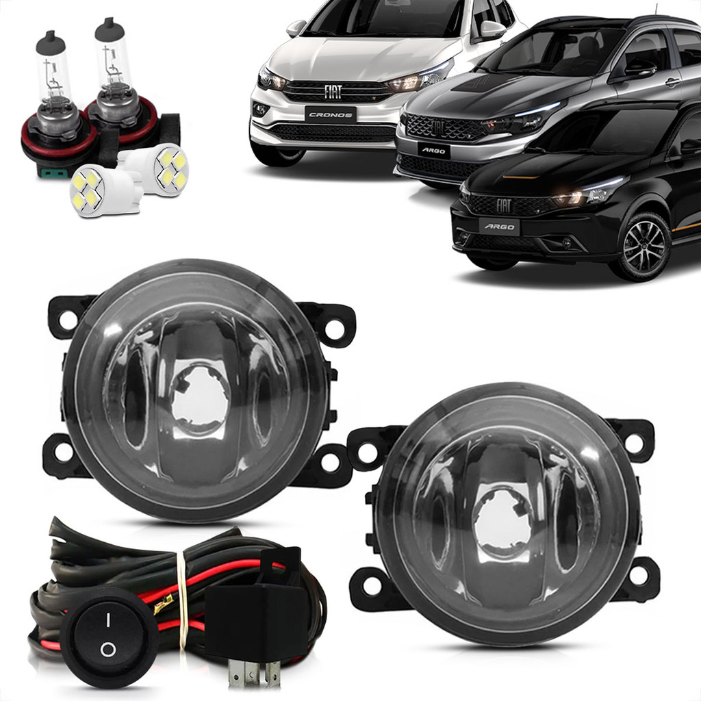 Kit Farol De Milha Neblina Argo Cronos 2017 2018 2019 2020 2021 2022 23 24 25 em Oferta na Shopee