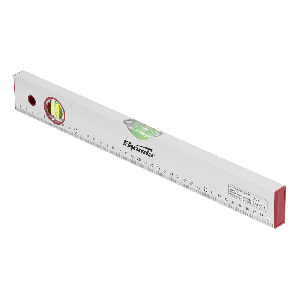 NIVEL DE ALUMINIO, ESCALA GRADUADA, 2 BOLHAS, 16POL., 400MM, 1PC // SPARTA em Oferta na Shopee