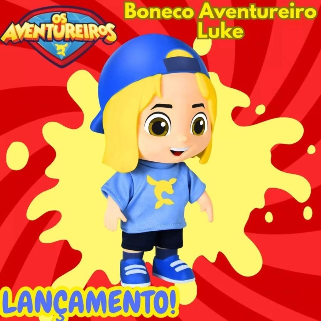 Turma dos aventureiros Boneco Luke - Luccas Neto Presente dia das Crianças Brinquedo Lucas Neto
