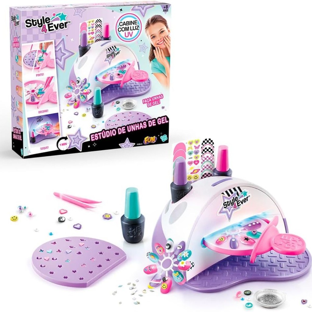 Conjunto De Acessórios Estúdio De Unhas De Gel Com Lâmpada Uv - Fun