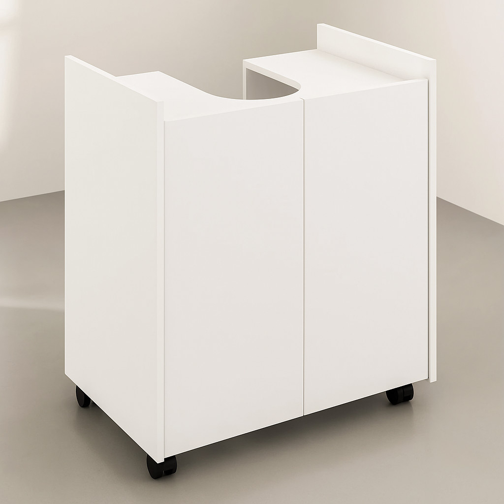 Gabinete Banheiro Pia de Coluna – Prático, Moderno e Funcional Branco