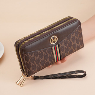 Carteira Grande de Couro Longa Feminina Moda com Duplo Zíper Carteira de Grande Capacidade em Oferta na Shopee