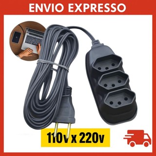 Extensão Elétrica Tripolar 10A Bivolt Preta (2M, 3M, 5M e 10M) em Oferta na Shopee