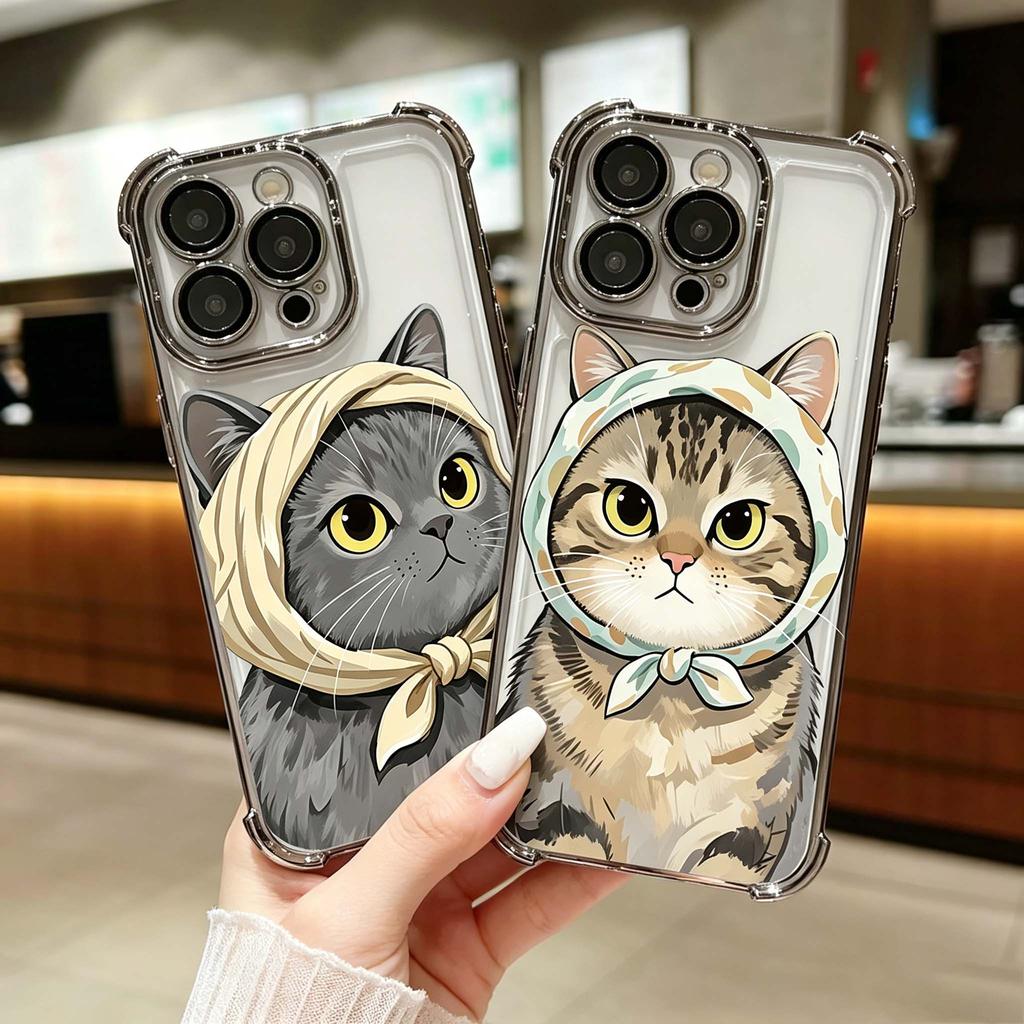 Gato Engraçado Com Design De Chapéu Capa Transparente Para Samsung S26 S25 S21 Ultra S24 S23 S22 S21 Plus Note20 S25 FE 