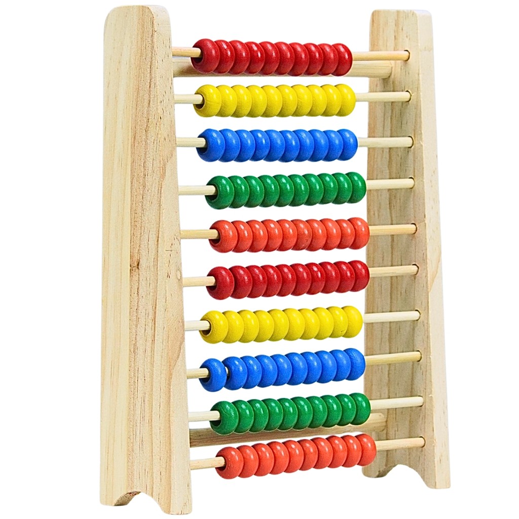 Ábaco Matemático Brinquedo de Madeira Infantil Educativo Para Desenvolvimento 3 Anos Castela