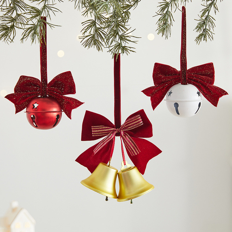 2026 Novo Estilo Sino de Natal Decoração de Natal Sino Pequeno Vermelho Dourado