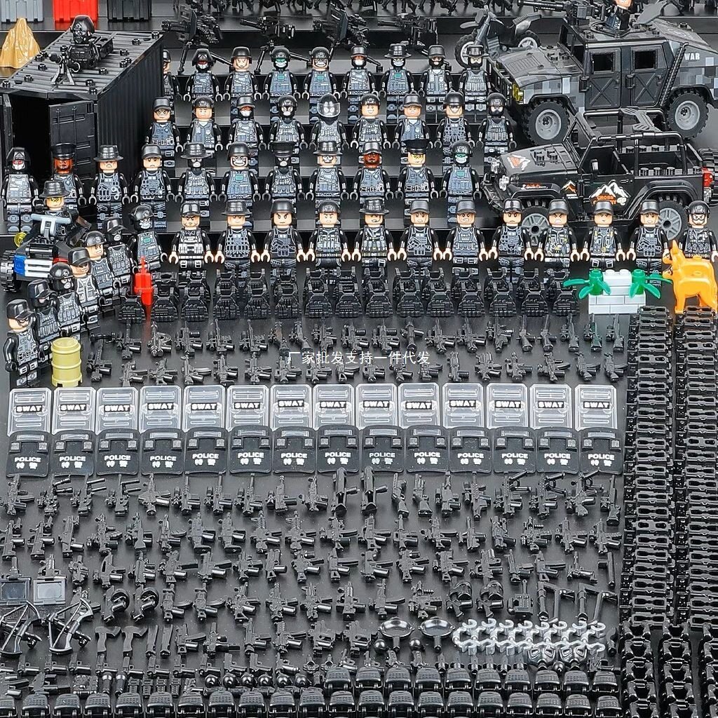 2026 Novo Produto Compatível Lego Militar Bloco de Construção Minifiguras Cidade Polícia Fantasma SWAT Minifiguras das F