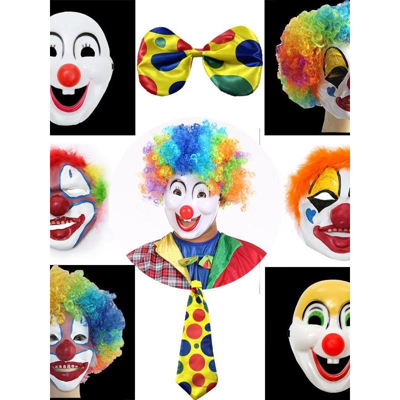 Halloween palhaço máscara rosto cheio adulto crianças masculino meia face Smiley rosto látex Horror engraçado chapelaria