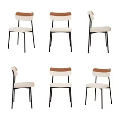 Kit com 6 Cadeiras para Sala de Jantar Mona Yescasa Bege/Areia Corriente/Caramelo Areia Corriente/Caramelo
