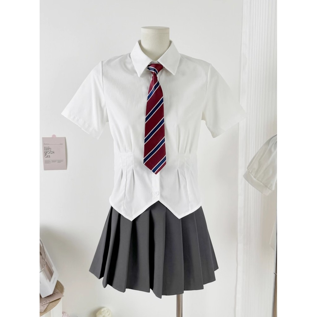JK uniforme camisa feminina manga curta verão fino-ajuste quente menina camisa branca estilo Preppy quente menina terno