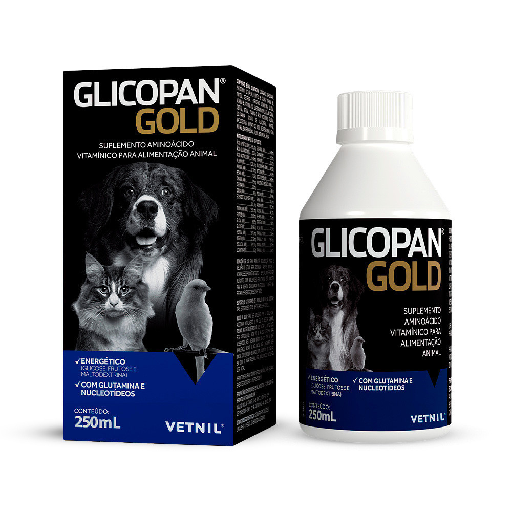 Glicopan Gold Suplemento de Vitaminas para Pets Vetnil - 250ml