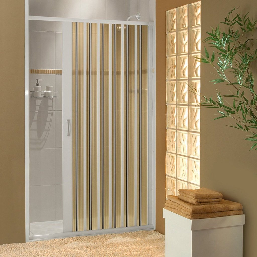 Box para Banheiro de PVC 185x55cm Sanfonado Frontal Bcf Branco Branco