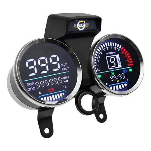 Painel Moto Digital Intruder 125 Custom Cafe Racer Top