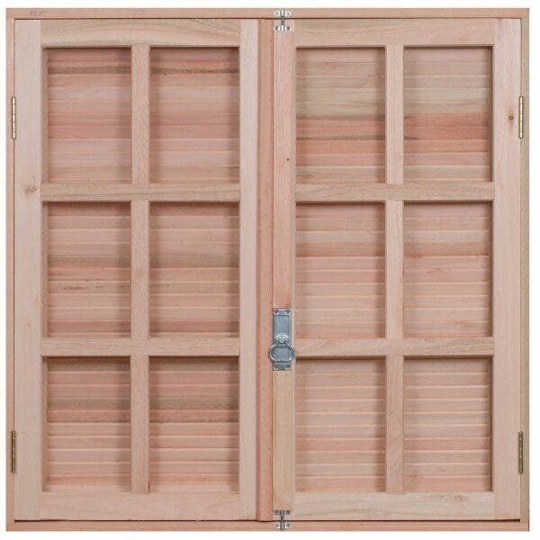 Janela de Madeira Veneziana 120x140cm com Caixilho 12cm Ewk 150 Rondosul 120cm x 140cm