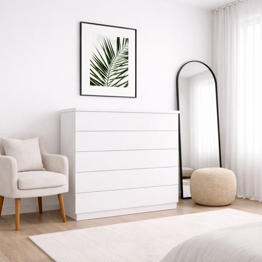 Cômoda 5 Gavetas 86cm Florença Branco