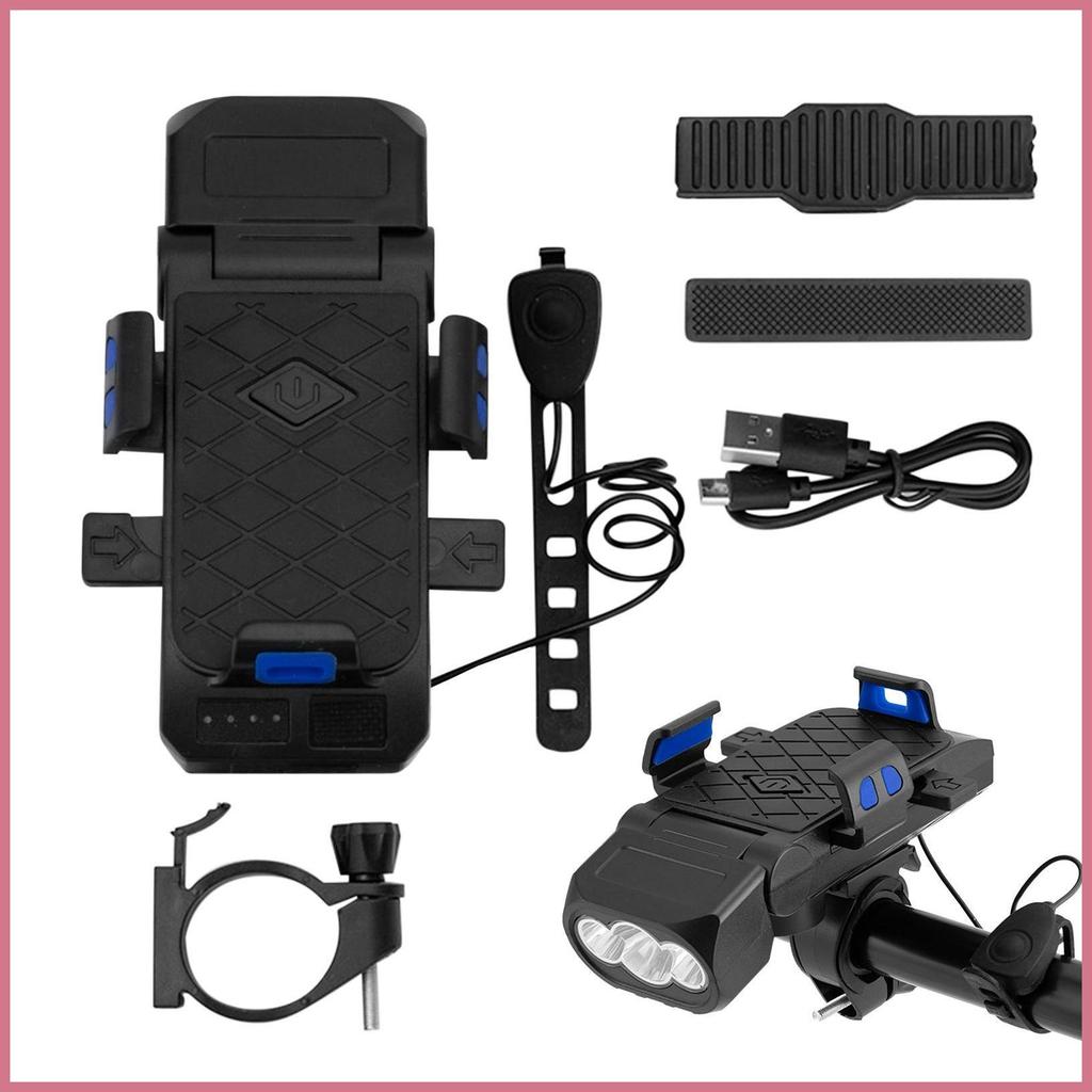 Luzes Da Bicicleta Recarregável Lanterna LED Conjunto De Luz Banco Potência 4-Em-1 Chifre Dianteiro Traseiro mubow2br