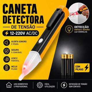 Caneta Detectora De Energia Elétrica Voltímetro Teste Tensão Sonora com Pilhas TOP KZ
