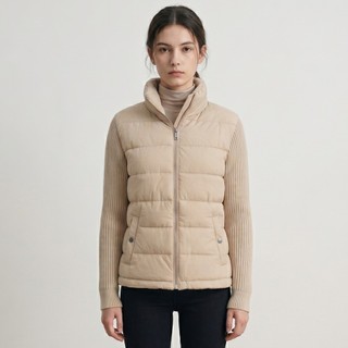 Casaco Feminino Puffer Combinada Forrada Peluciada Qualidade Jaqueta Capuz Removível