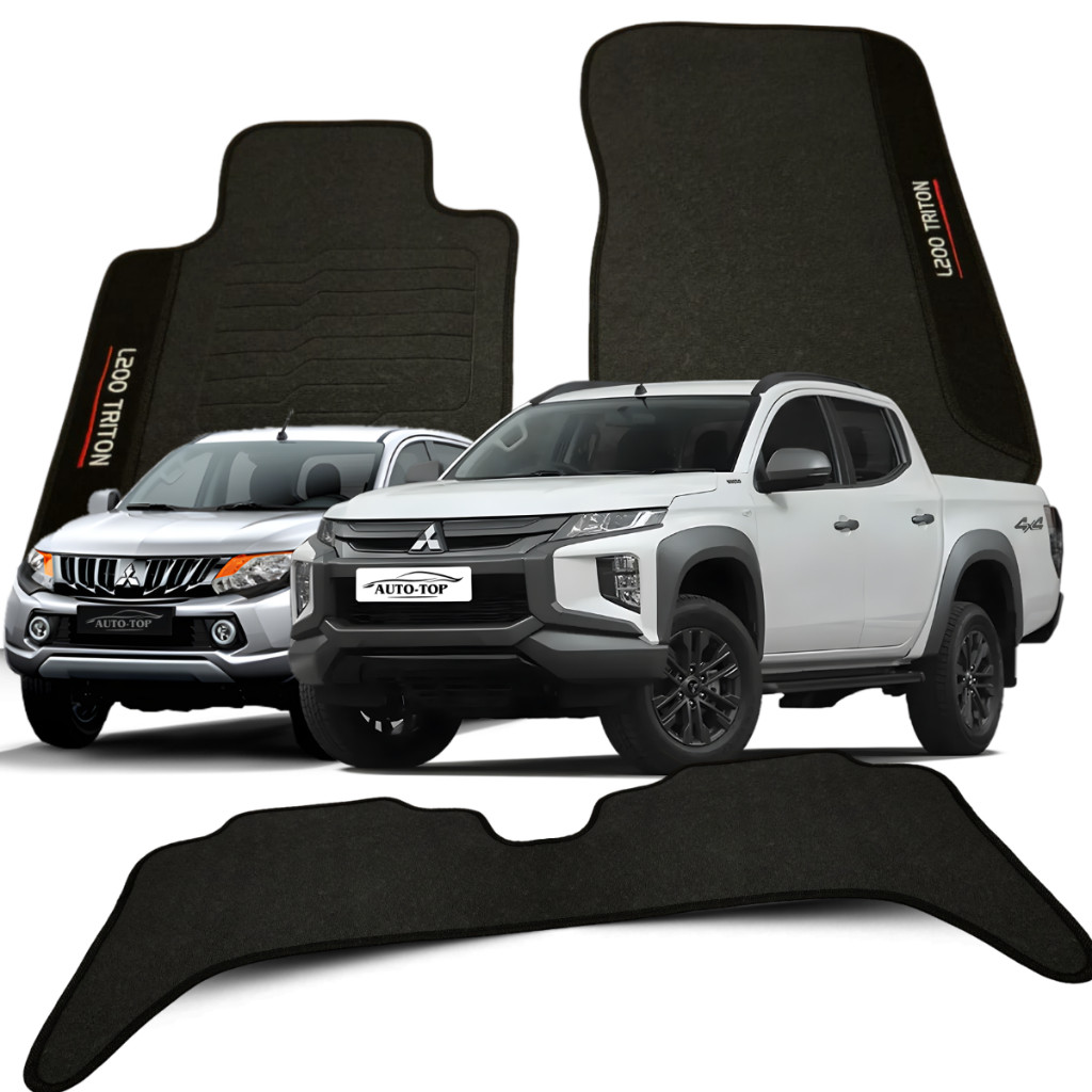 jogo Tapete Borracha Personalizado Mitsubishi L200 Triton Cabine dupla  Ano 2018.....até 2022