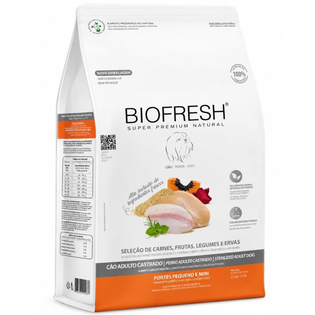 Ração Biofresh Cães Castrados Raças Pequenas E Minis 10,1kg