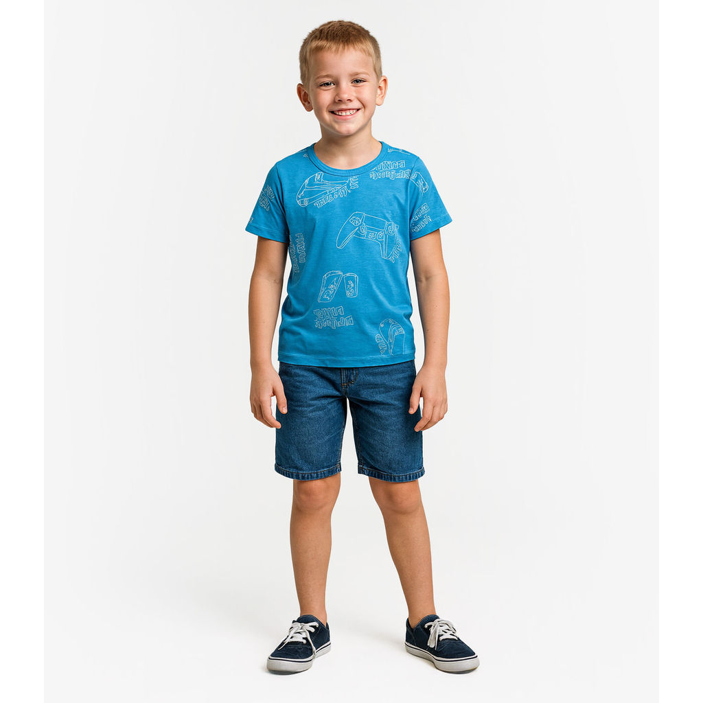 Camiseta Infantil Masculina Infinita Cor Azul
