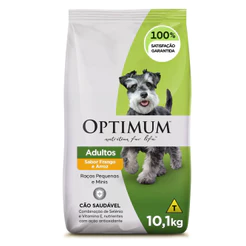 Ração para Cães Adultos Raças Pequenas e Minis Sabor Frango e Arroz 10,1kg Optimum
