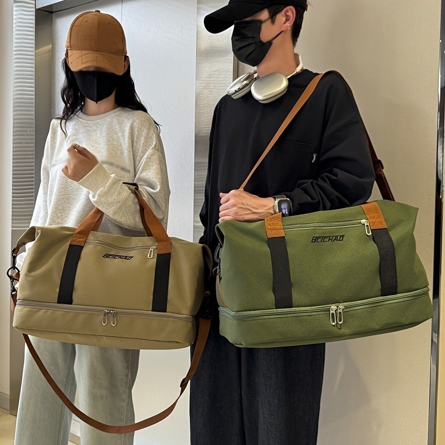 Bolsa De Viagem Impermeável De Grande Capacidade De Camada Dupla Leve E Com Zíper De Duffel De Ioga Ao Ar Livre