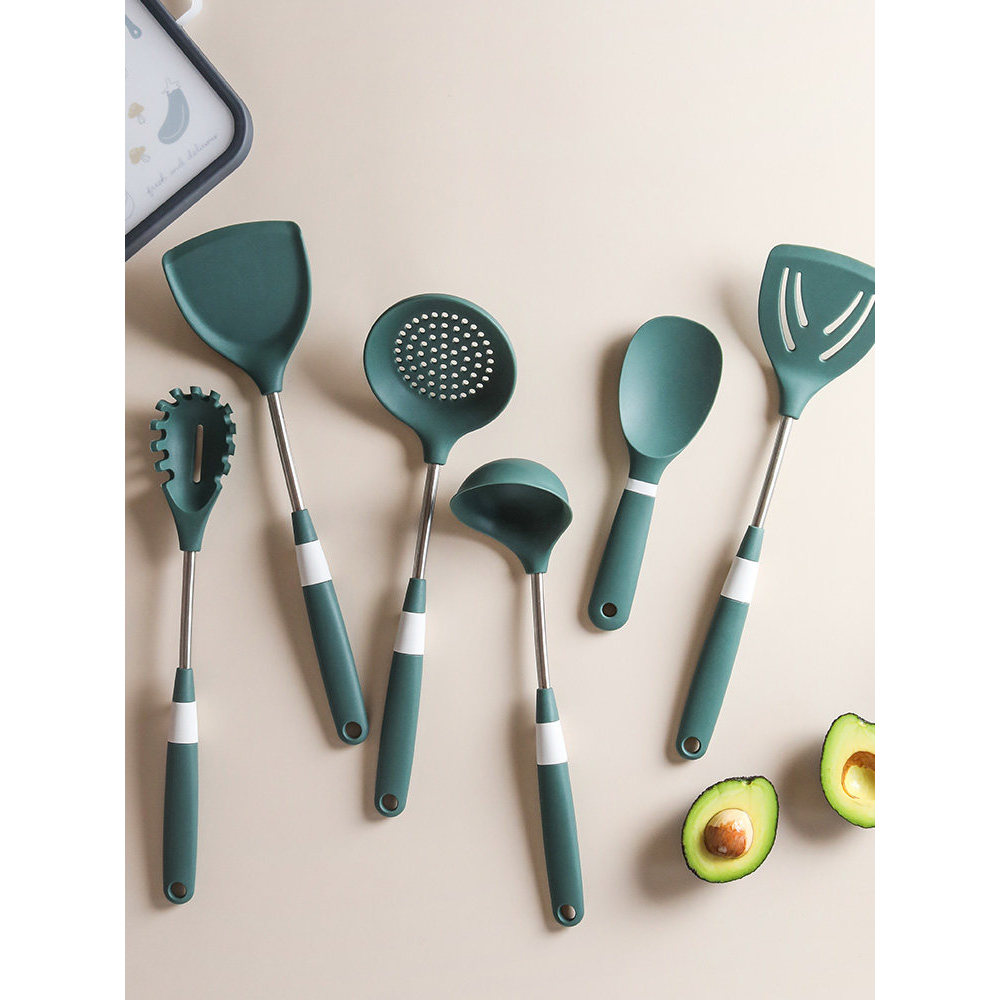 Espátula de Silicone de lótus azul, utensílios de cozinha antiaderentes, espátula especial para cozinha, colher de sopa 