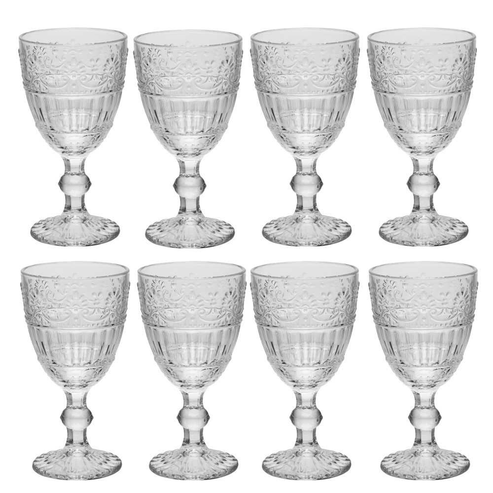 Jogo 8 Taça de Cristal Ecológico para Água Suco Mauve 320ml Transparente Wolff