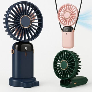 Mini Ventilador Portátil 5 Modos Dobrável Digital USB Recarregável Mesa Escritório Presente em Oferta na Shopee