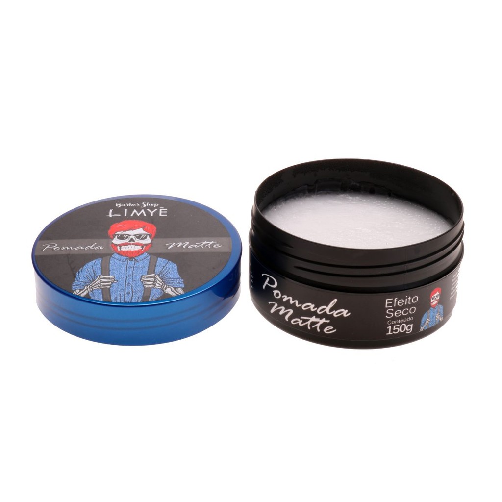 Kit 2 UND Pomada/Cera Modeladora Matte150g Masculina Cabelo Barba Bigode Fix Forte Efeito Seco Opaco