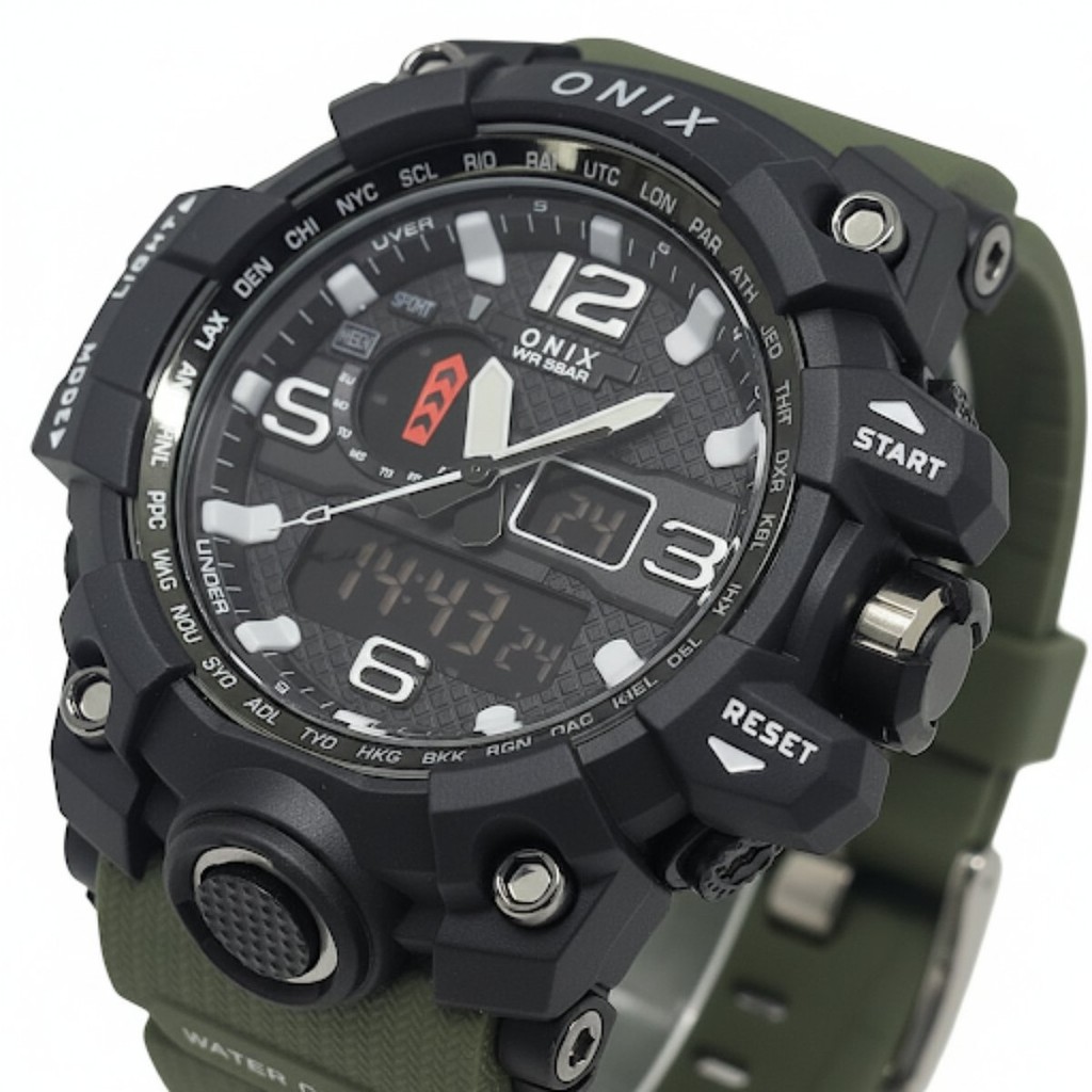 Relógio Masculino Onix AnaDigi OX117 Verde e Preto